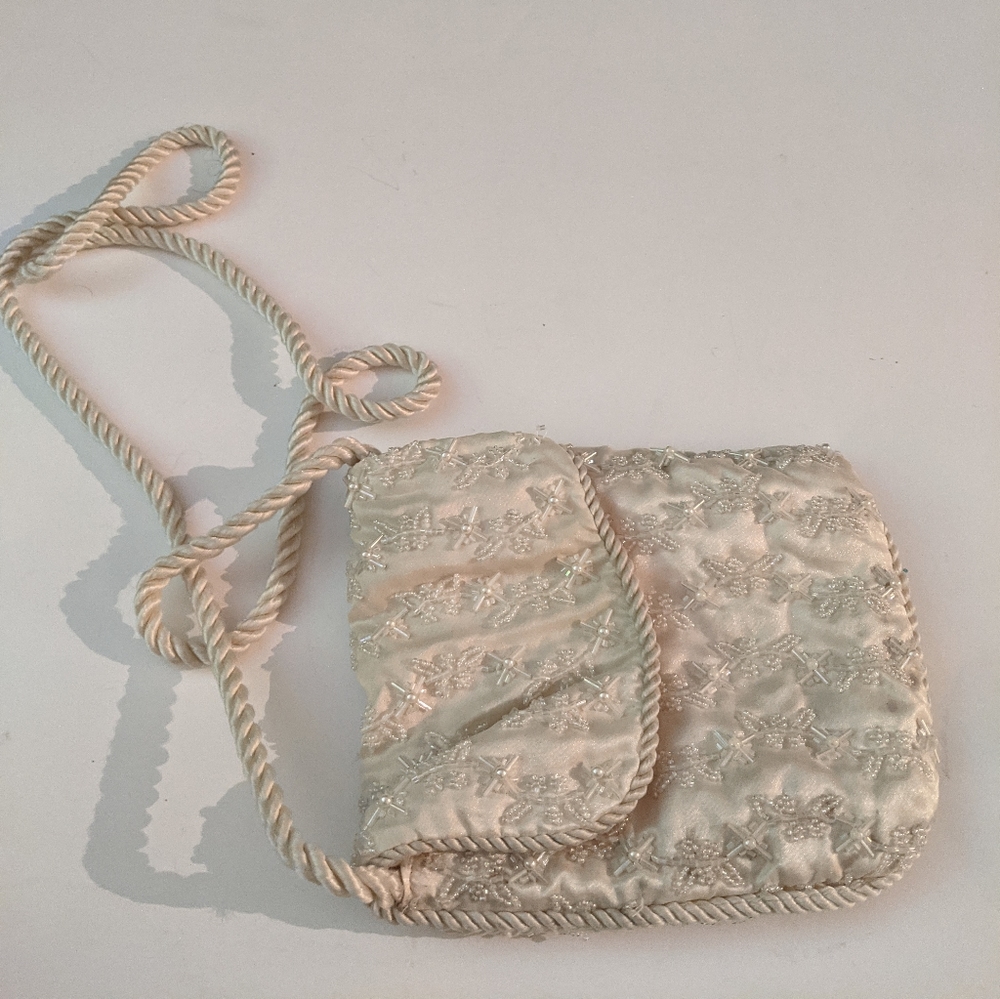 Cream beaded Aldo bag